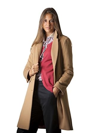 Acanthe Manteau Redingote Femme en laine  Couleur : Camel Taille