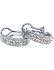 2.02 Carat Invisible Princess Diamond Hoop Earrings