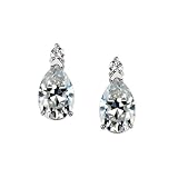 14K White Gold 3 ct. Pear Cut Created Moissanite Earrings