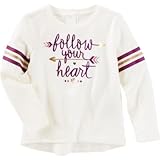 OSHKOSH(オシュコシュ) スパークル バーシティ トップ アイボリー トップス長袖Tシャツ 4歳【並行輸入】