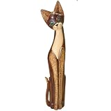 Handcrafted Wooden Cat Statuette