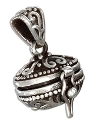 Sterling Silver Antiqued Oval Prayer Box Locket with Hearts and Scrolls