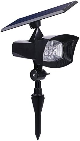 Forcelux LED Solar Power Light Home Garden Lighting Ultra-bright Floodlight, Patio Spotlight, Yard, Black