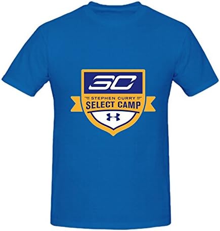 Cloyda Men's Golden State Warriors Stephen Curry T Shirts Cotton Blue L