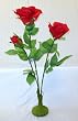 Artificial Large Red Rose with Leaves Wedding Table Centerpiece