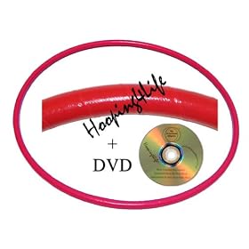 Hooping4Life plain Red Medium (40") weighted (625g) exercise & dance Hoop with instructional DVD
