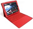 Red Apple iPad2 boothtooth wireless keyboard PU leather case