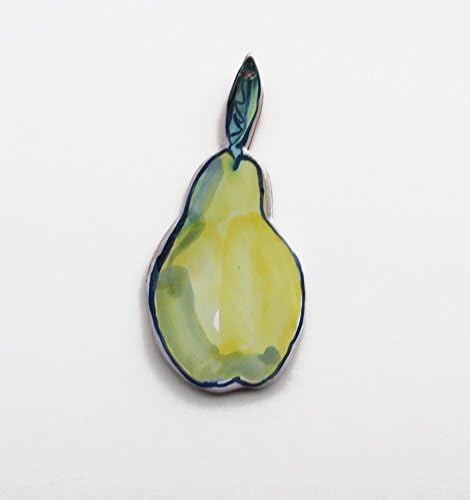 Pear trivet spoon rest in Majolica ceramic