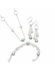 Sterling Silver Necklace, Bracelet and Earring Set