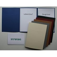 10 dreiteilige Bewerbungsmappen blau in feinster Lederstruktur