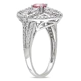 10K White Gold, Pink and White Diamond Ring, (.5 cttw, GH Color, I2-I3 Clarity)