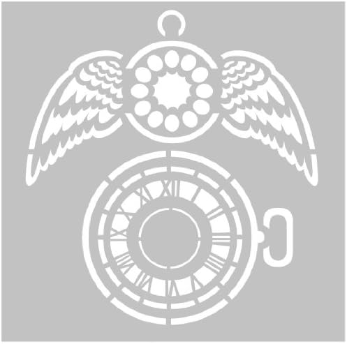 FabStencils DS 009 Fabscraps Clocks and Wings Stencil