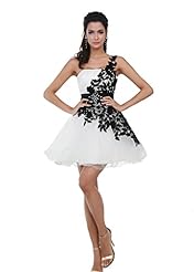 A-line Organza/Polyester Corset   Waistline Lace Short Prom Dress 