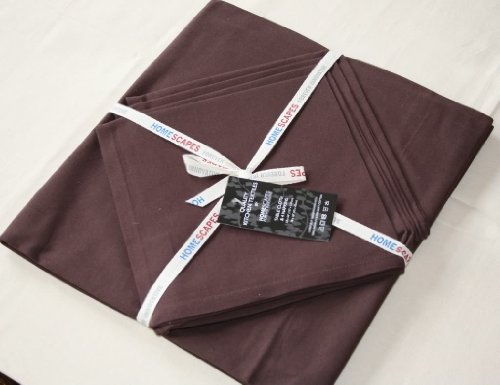 Homescapes 1 Nappe (140 x 140cm) et 4 Serviettes de table (45 x 45cm) de LUXE. Pur coton ULTRA DOUX. Couleur CHOCOLAT