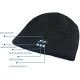 LP Beanie Winter Hat , Stocking Cap , Wireless Bluetooth Headphones . Music Play for Hands Free ，Warm Comfortable Fashionable (black)