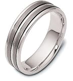 6.5mm Wedding Titanium and Platinum Band Ring