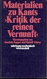 Produkt-Bild: Suhrkamp Taschenbuch Wissenschaft Nr. 58: Materialien zu Kants Kritik der reinen Vernunft