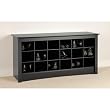 Prepac BSS-4824 Black Shoe Storage Cubbie Bench