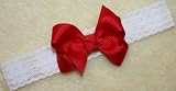 New Red GrosGrain Tied Bow Infant Stretch Headband ~ Christmas Stocking Stuffer