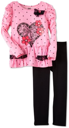 Young Hearts Little Girls' 2 Piece Knit Pullover And Pant