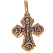 Circles design Crucifix- 24K Thick Gold and 925 silver (2.5 cm or 1 inches) Fedorov`s original masterpiece