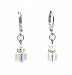 Earrings - E253 - Austrian Crystal Cube on Leverbacks ~ Clear AB Irridescent