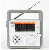 【多機能防災クロック】SEIKO（セイコー）デジタル目覚し時計 ラジオ 懐中電灯 手動発電機 (サンバイザー プレゼント付)