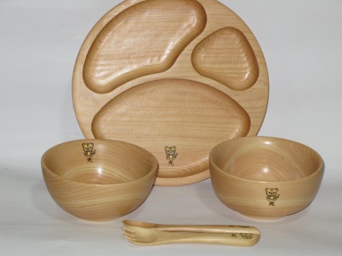津田瑞苑オリジナル　★ベビー食器3点セット　(スプーンとフォーク付き)絵と名前入り