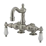 Kingston Brass CC1093T8 Heritage 3-3/8-Inch Center Leg Tub Filler, Satin Nickel [並行輸入品]