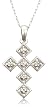 10k Choice of White or Yellow Gold Diamond Cross Pendant (.02 cttw, I-J Color, I3 Clarity)