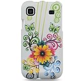Crystal Snap on Hard WHITE With FLOWERS BUTTERFLY Design Faceplate Cover Ca ....
