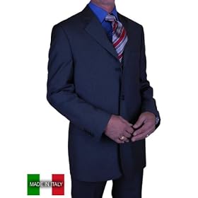 Valenti Men Suits Italian Super 150s Merino Wool Hand Tailored Made in Italy Canvas Front Complete Jacket and Pants Royal Navy