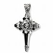STERLING SILVER MEN'S PENDANT W/CZ 80mm - Cross