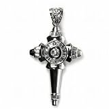 STERLING SILVER MEN'S PENDANT W/CZ 80mm - Cross
