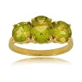 Gold & Sterling Silver 3 Stone Ring With Peridot