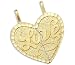 14k Yellow Gold Love Breakable Heart Pendant Charm New