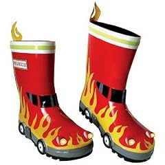 3-D Gummistiefel Naturkautschuk Feuerwehr Kinder Auto Feuerwehrauto Berufe