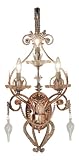 Eurofase 14440-014 Allure 3-Light Wall Sconce, Antique Silver/Crystal