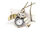 Flappy Wings Owl Locket Watch Necklace