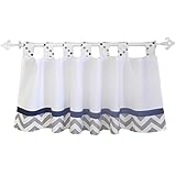 My Baby Sam Out of The Blue Curtain Valance, Navy/Gray