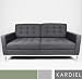 Florence Knoll Style Loveseat, Charcoal Cashmere Wool