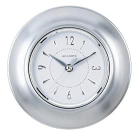 Chaney Instruments Metropolis 8-1/2-Inch Brushed Aluminum Wall Clock