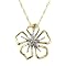 10K Gold Two-Tone Flower Pendant Necklace