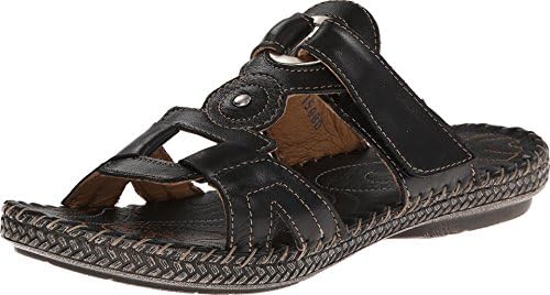 Lobo Solo Women's Mary Black Leather Sandal 5.5 M