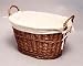 Whitney Design ML-5567 Woven-Willow Oval-Shaped Laundry Basket with Cotton Lining