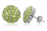 Cute Adorable Peridot Gemstone 925 Sterling Silver Post Earrings