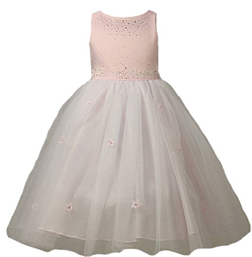 New Satin & Tulle Ballerina Flower Girl Pageant Dress (Assorted Soft Colors) 2 to 12 Girls