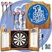 Seton Hall University Dart Cabinet w/ Darts and Board