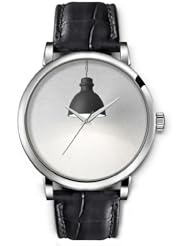 SPRAWL Aanalog Fashion Series Silver Ladies Watches of Genuine Black Leather Strap,Unique Wrist Watch for Women Girls Designed with Lamp dark gray