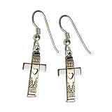 Gentle Rain Mixed Metal Cross Earrings